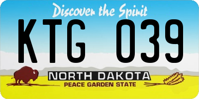 ND license plate KTG039