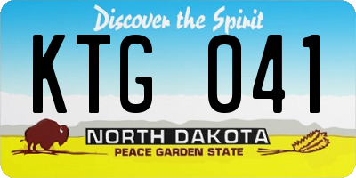 ND license plate KTG041