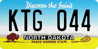 ND license plate KTG044