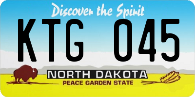ND license plate KTG045