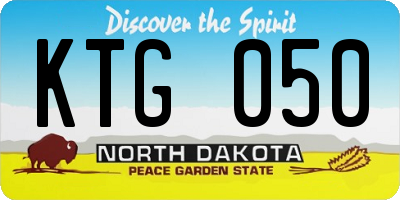 ND license plate KTG050