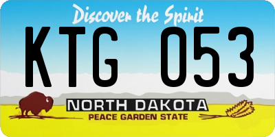 ND license plate KTG053