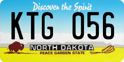 ND license plate KTG056