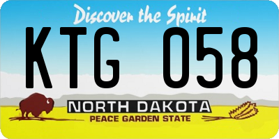 ND license plate KTG058