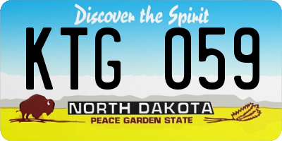 ND license plate KTG059
