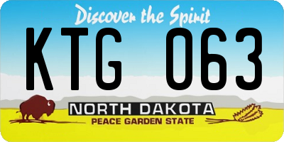 ND license plate KTG063