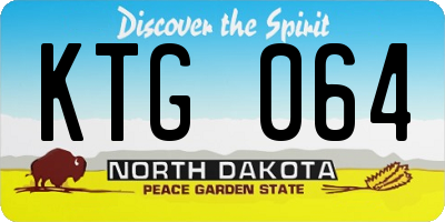 ND license plate KTG064