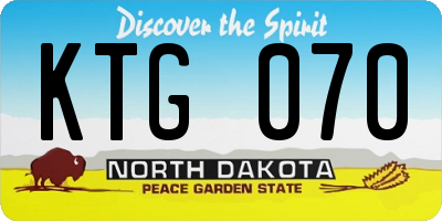 ND license plate KTG070