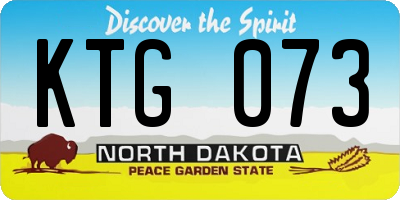 ND license plate KTG073