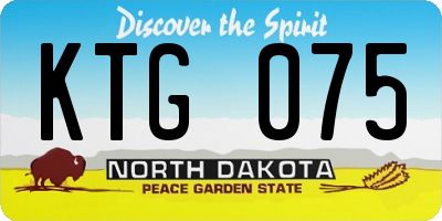 ND license plate KTG075