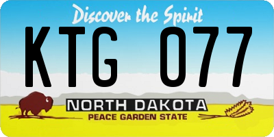 ND license plate KTG077
