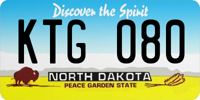 ND license plate KTG080
