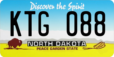 ND license plate KTG088