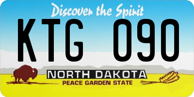 ND license plate KTG090