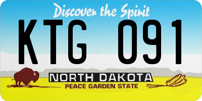 ND license plate KTG091