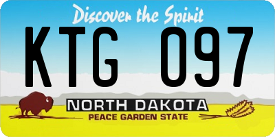 ND license plate KTG097