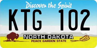 ND license plate KTG102