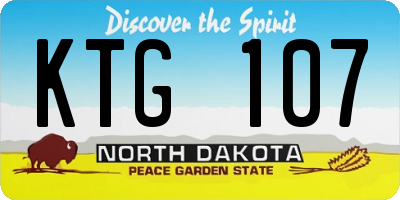 ND license plate KTG107