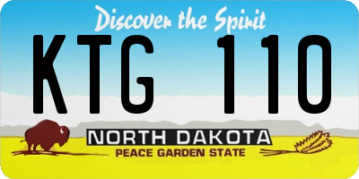 ND license plate KTG110