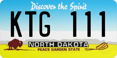 ND license plate KTG111