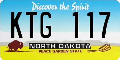 ND license plate KTG117