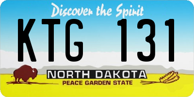 ND license plate KTG131