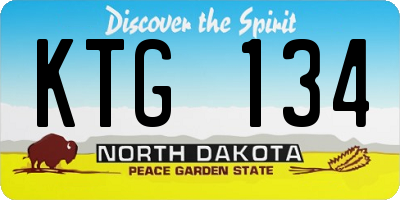ND license plate KTG134