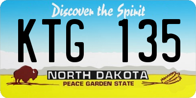 ND license plate KTG135