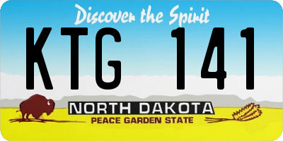 ND license plate KTG141