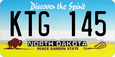 ND license plate KTG145