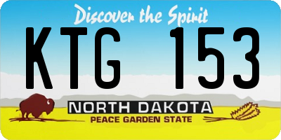 ND license plate KTG153