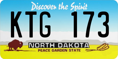 ND license plate KTG173