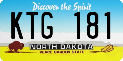 ND license plate KTG181
