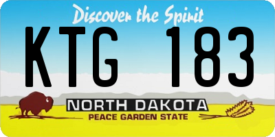 ND license plate KTG183