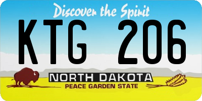 ND license plate KTG206