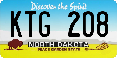 ND license plate KTG208