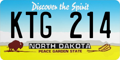 ND license plate KTG214