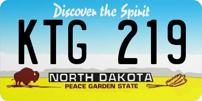 ND license plate KTG219