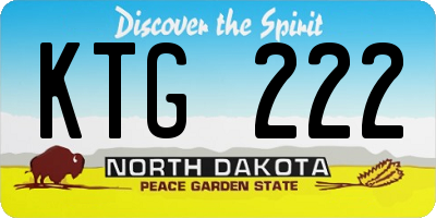 ND license plate KTG222