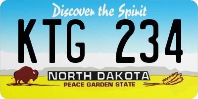 ND license plate KTG234