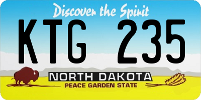ND license plate KTG235