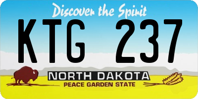 ND license plate KTG237
