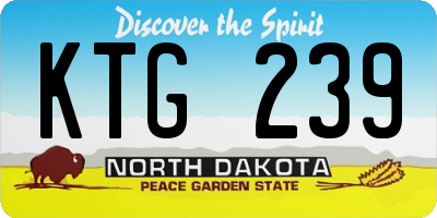 ND license plate KTG239