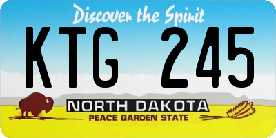 ND license plate KTG245