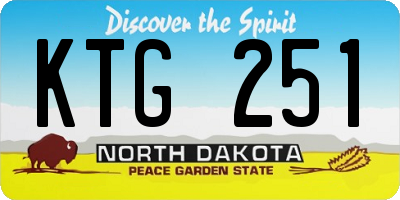 ND license plate KTG251