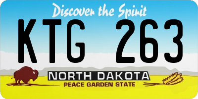 ND license plate KTG263