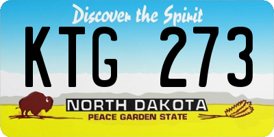 ND license plate KTG273