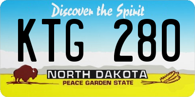 ND license plate KTG280