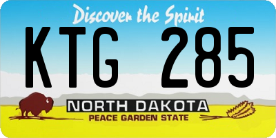 ND license plate KTG285