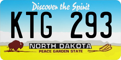 ND license plate KTG293